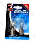 EVEREADY Night Light Spare Bulbs, Twin Pack, E14 (14mm Thread Diameter) 7w 220-240v AC, Suitable For Eveready Night Light, Mothercare LD155..