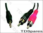 3.5mm Straight Stereo Jack Plug to 2 X Phono Plugs 1.2M, Connect Smartphone, Ipod, MP3, MD Players And Laptop To Your Home Stereo System Hi Fi