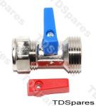 Inline Valve Plumbing In Tap Suitable For 15mm Pipes, Compression Fit Complete With Both Red & Blue Levers To Signify Hot Or Cold Fill..