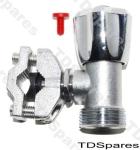 Self Bore Plumbing In Tap Kit Suitable For 10mm -16mm Copper Pipes, Complete With Both Red & Blue Inserts To Signify Hot Or Cold Fill..